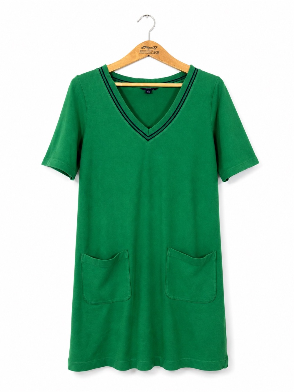 Lands' End Polo Midi Dress T-Shirt Size 14 / 16 Green Preppy Ivy League Casual